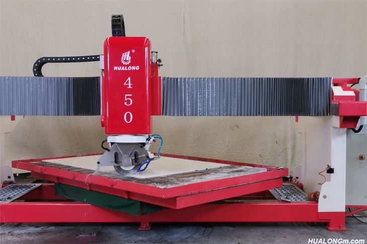 Round desktop cutting by Bridge Cutting Machine