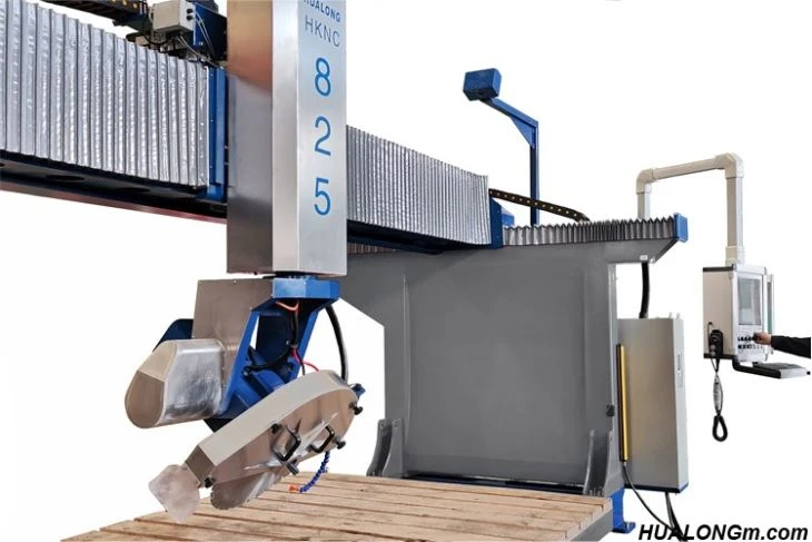 Inclined view of Stone CNC Bridge Saw